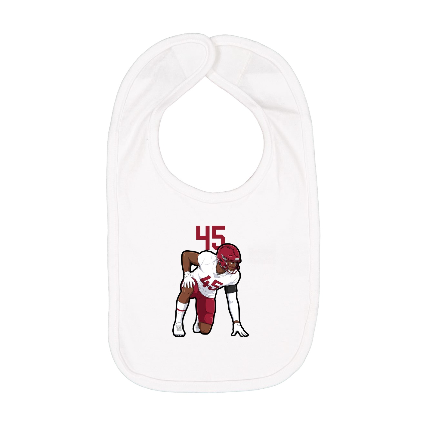 Infant Bib — Number Top in White