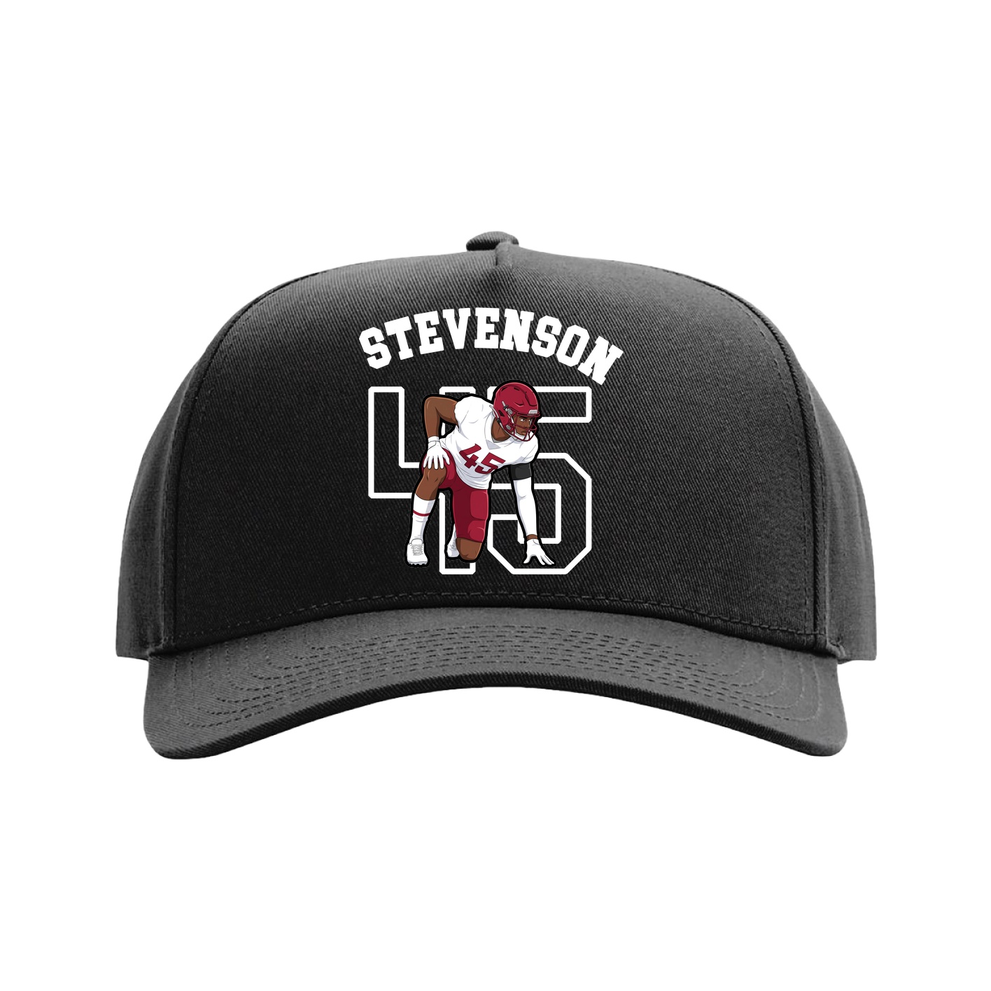 Full Fabric Five-Panel Champ Cap — Shirsey Arch in Black