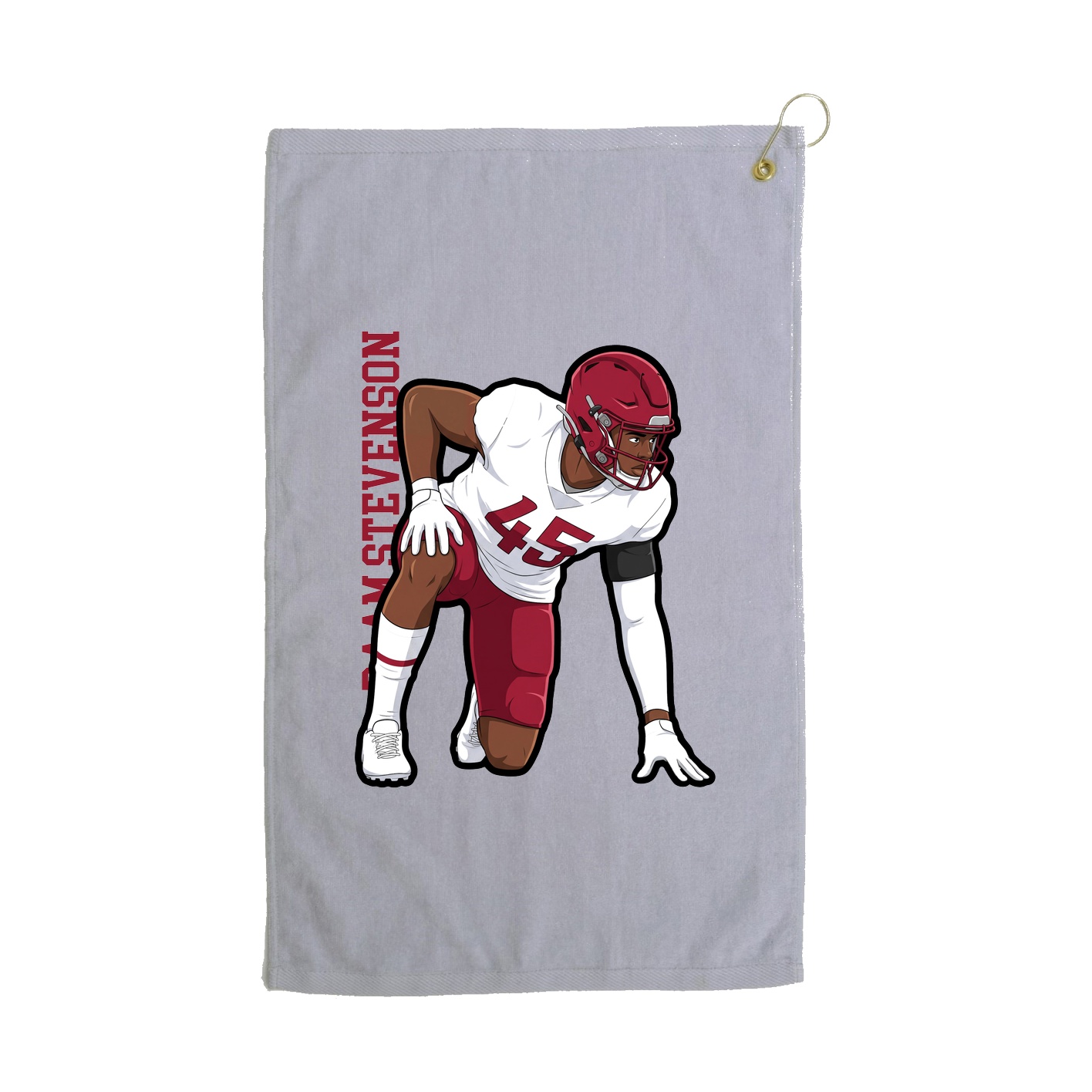 Golf Towel — Name Vertical in Grey