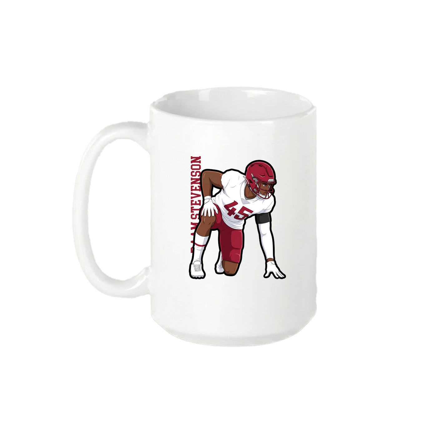 15oz Coffee Mug — Name Vertical in White