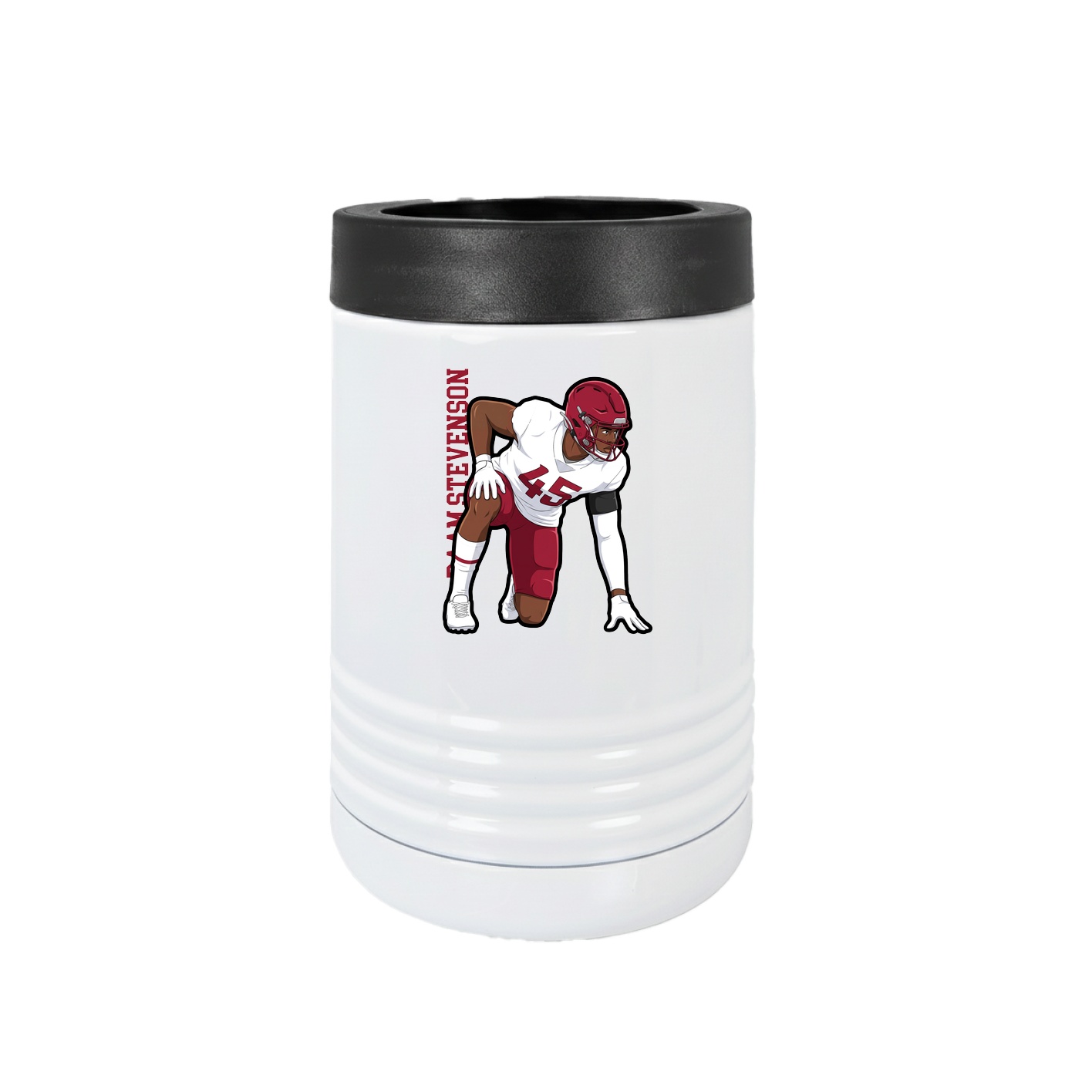 Beverage Holder — Name Vertical in White