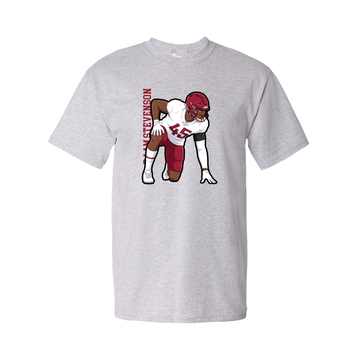 Tee — Name Vertical in Grey
