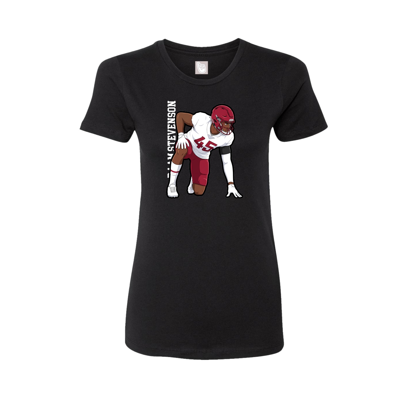 Fitted Women's Tee — Name Vertical in Black