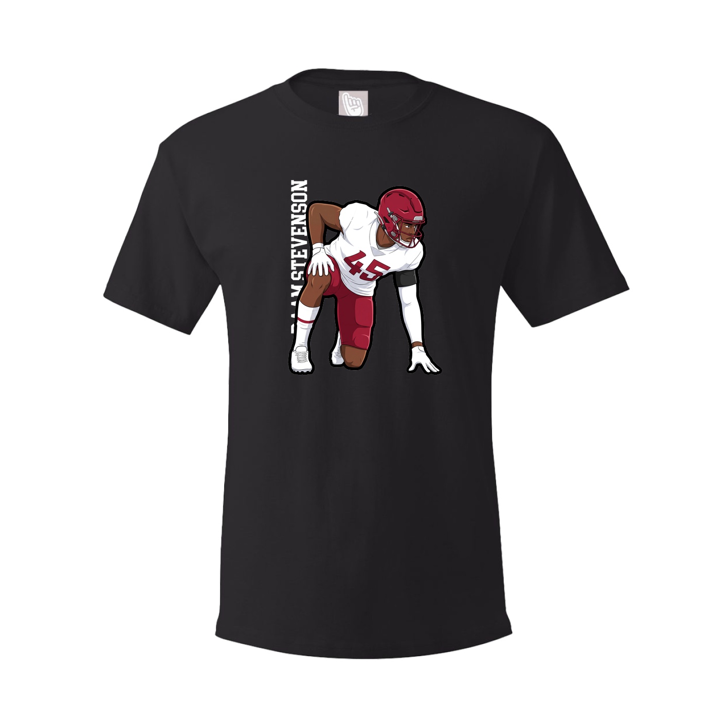 Youth Tee — Name Vertical in Black