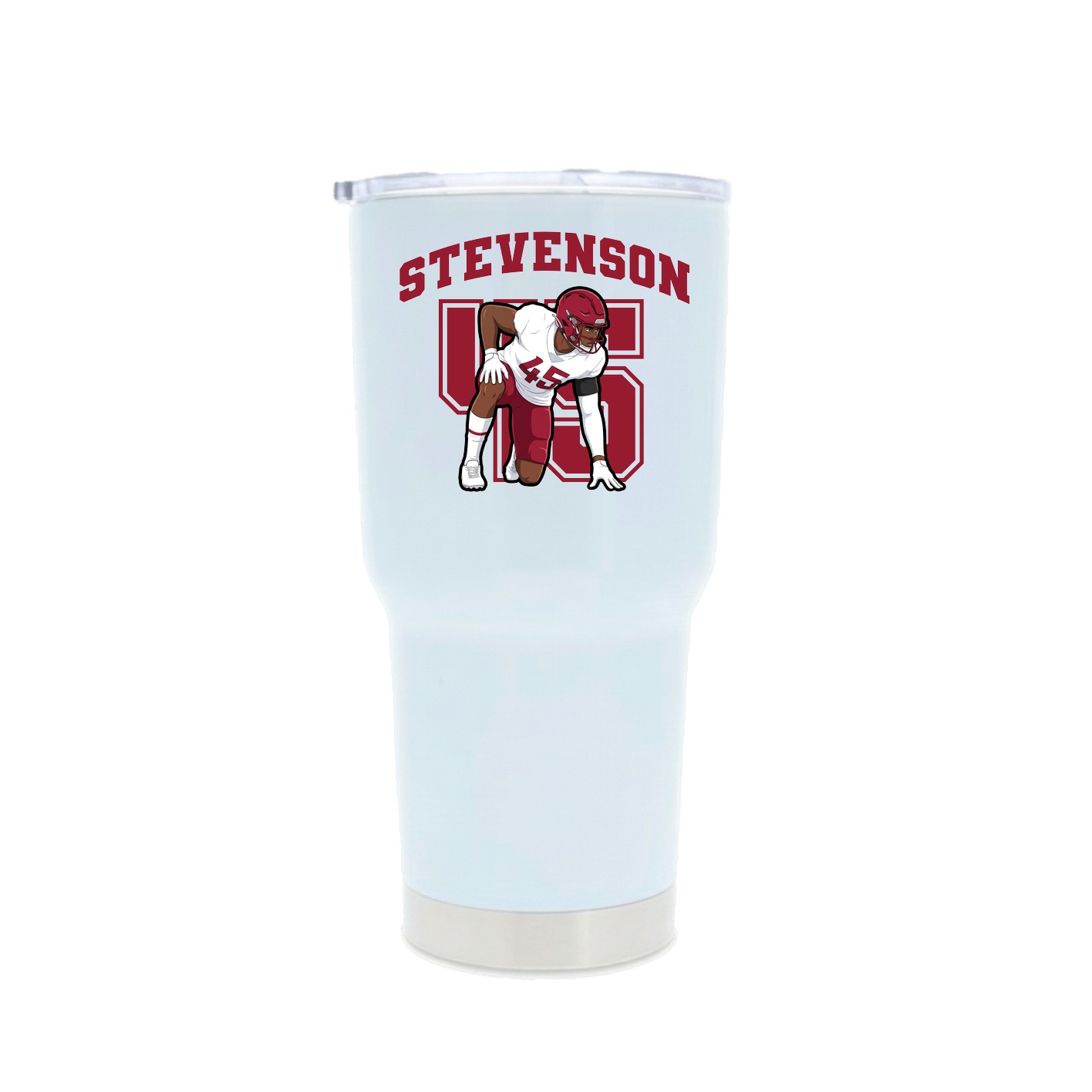 30oz Stainless Steel Tumbler — Number in White