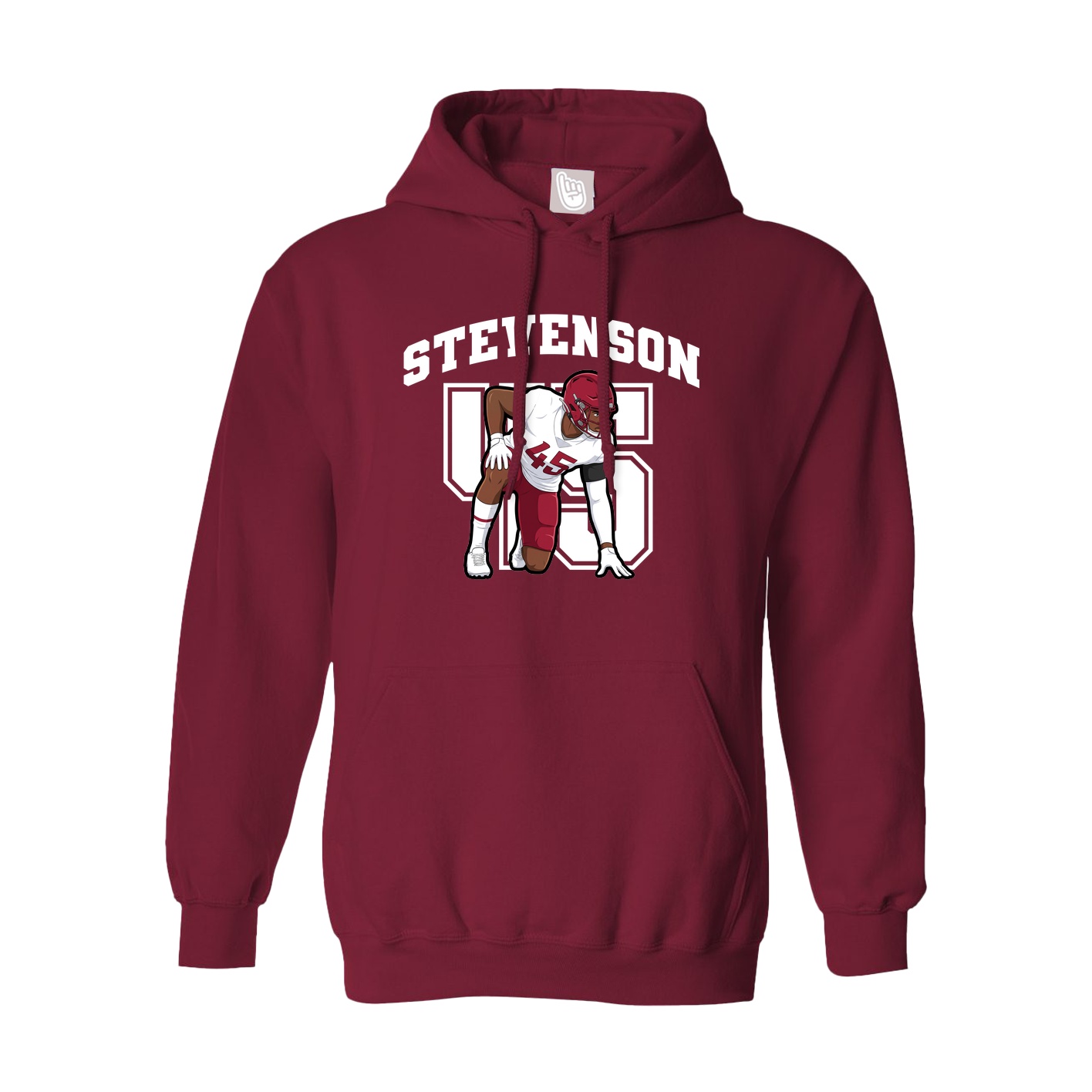 Hoodie — Number in Cardinal