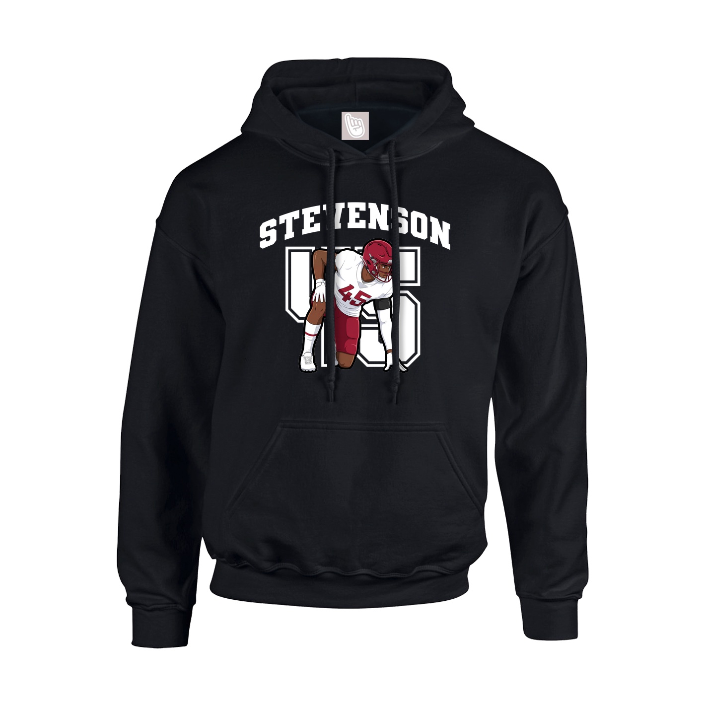 Youth Hoodie — Number in Black