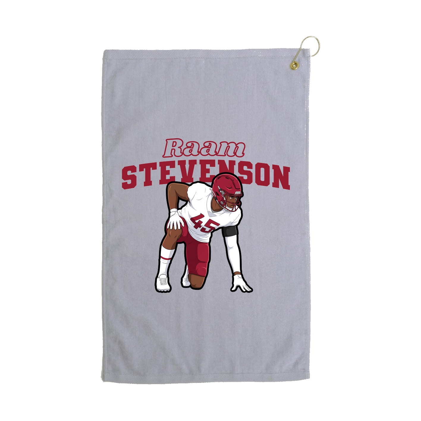 Golf Towel — Name Arch in Grey