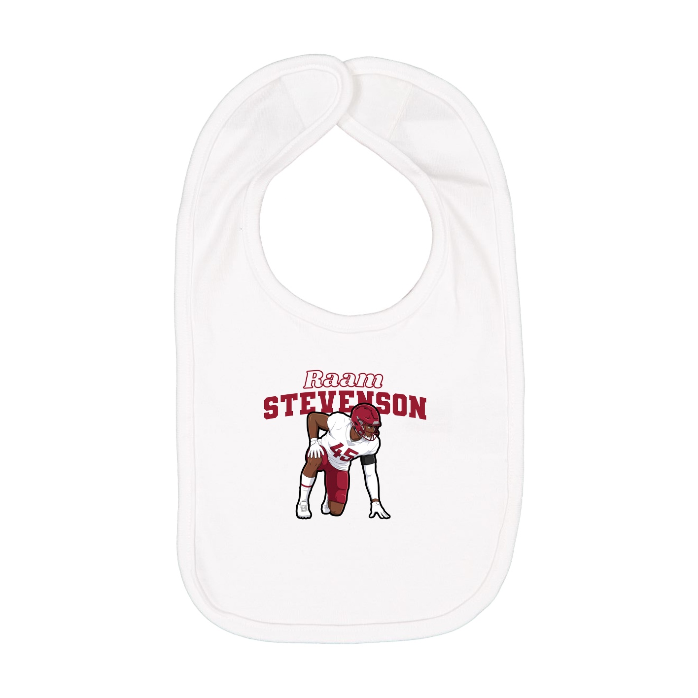 Infant Bib — Name Arch in White