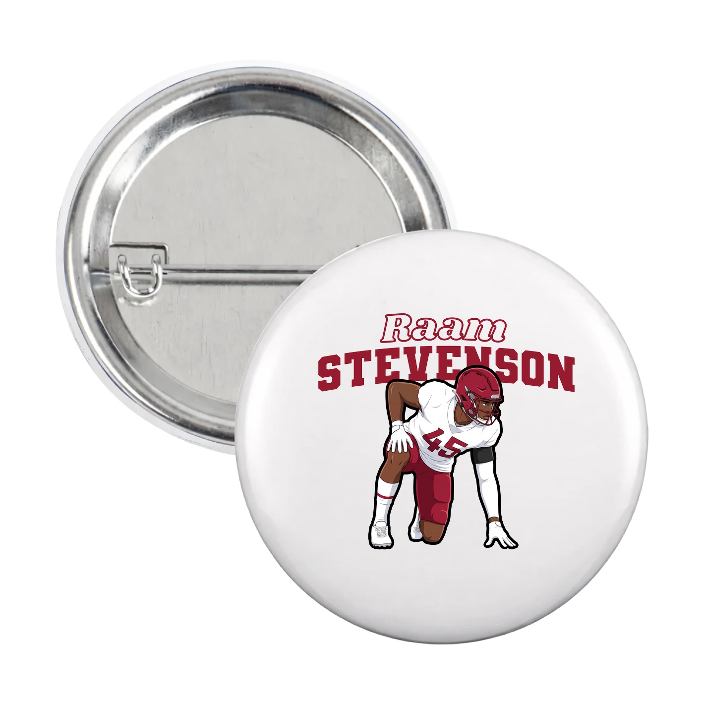Game Day Button — Name Arch in White