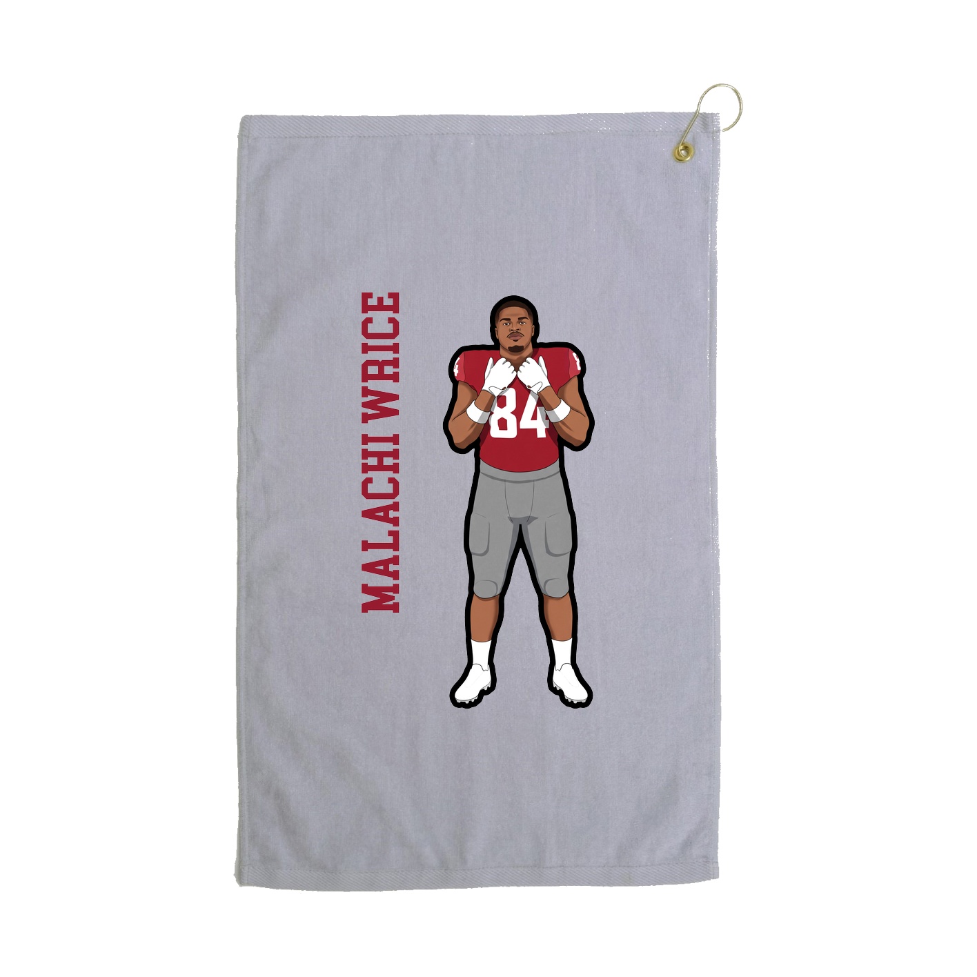 Golf Towel — Name Vertical in Grey