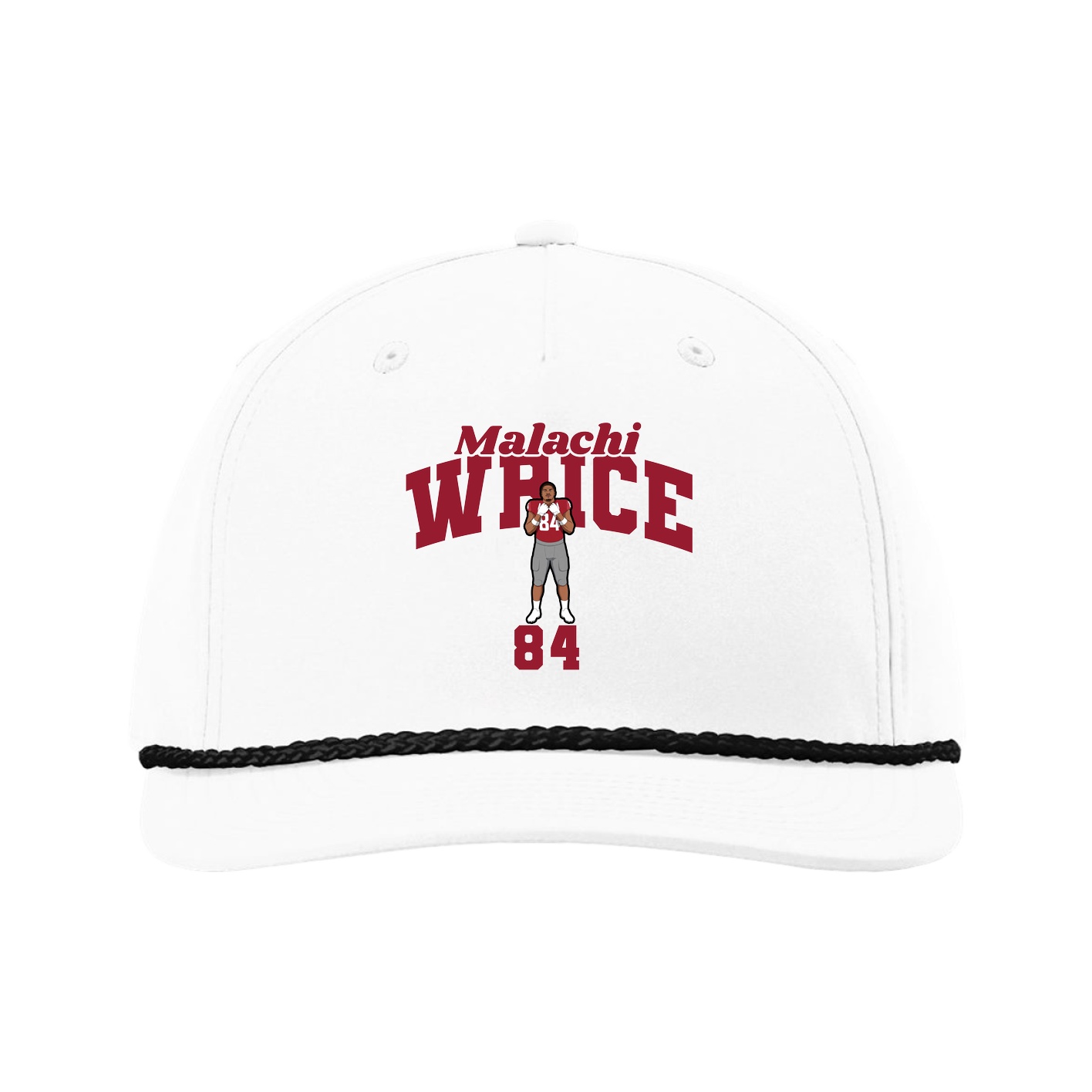 Five-Panel Classic Rope Cap — Signature Arch in White
