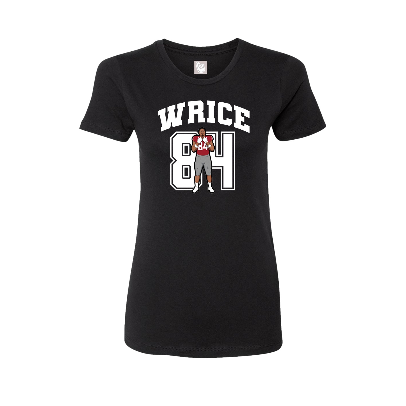 Fitted Women's Tee — Number in Black