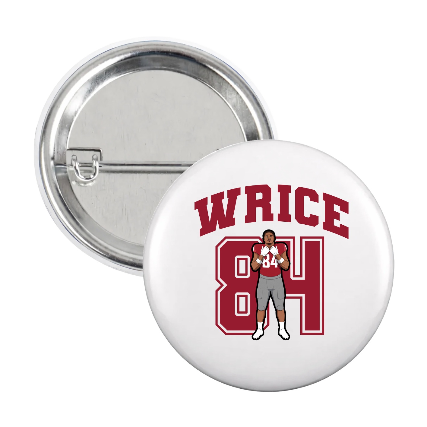 Game Day Button — Number in White