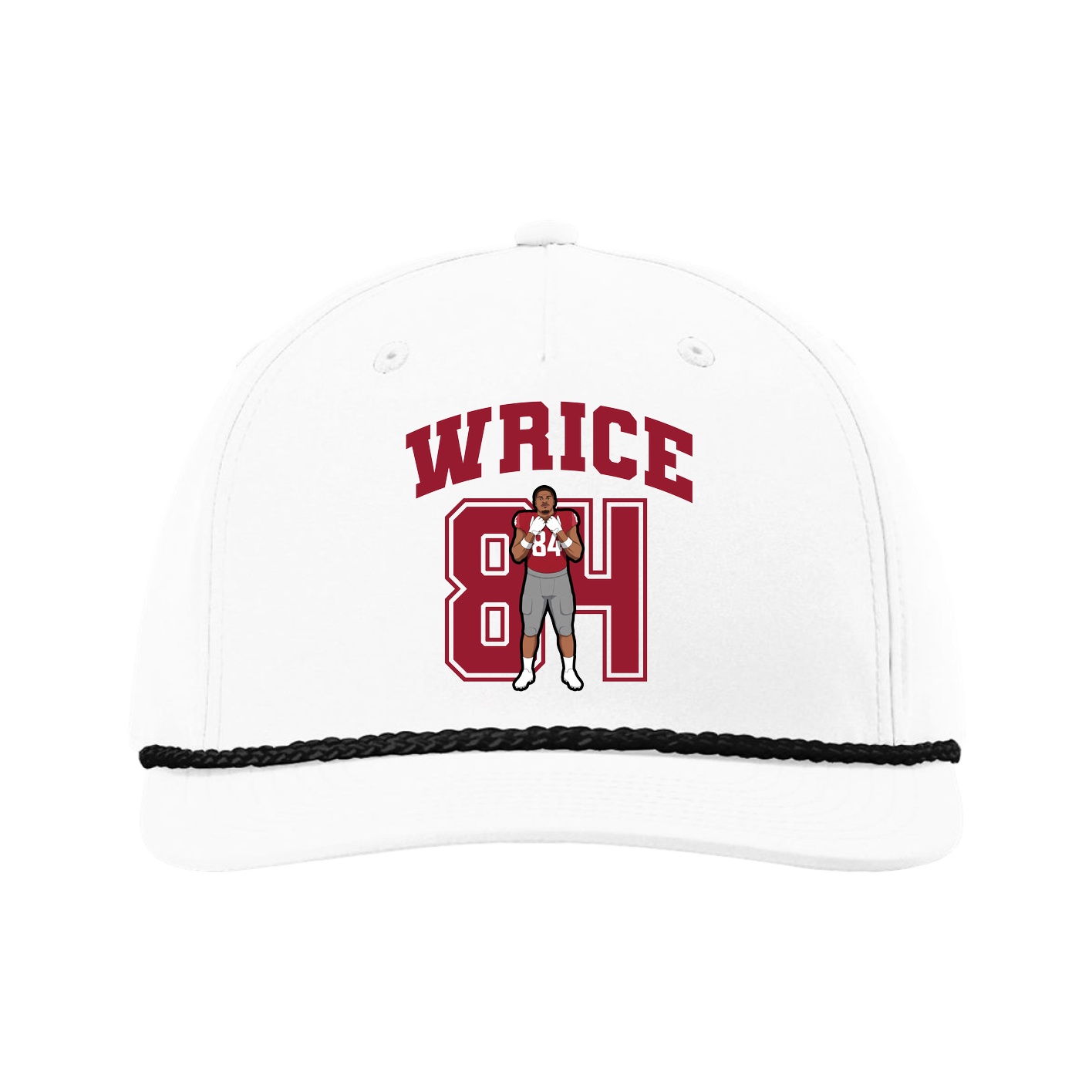 Five-Panel Classic Rope Cap — Number in White