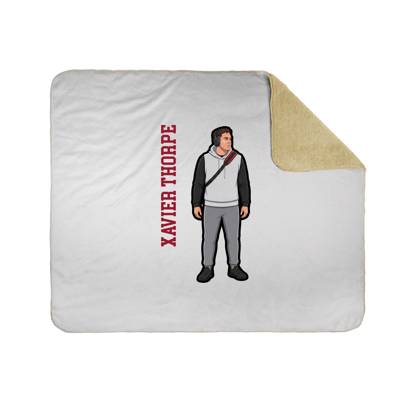Throw Blanket — Name Vertical in White