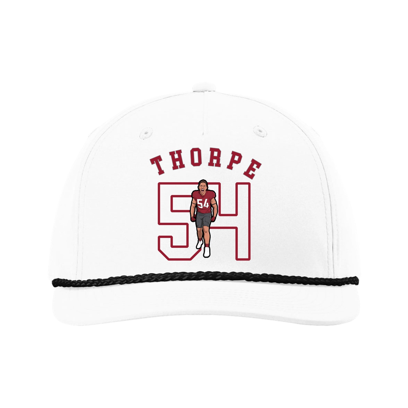 Five-Panel Classic Rope Cap — Shirsey Arch in White