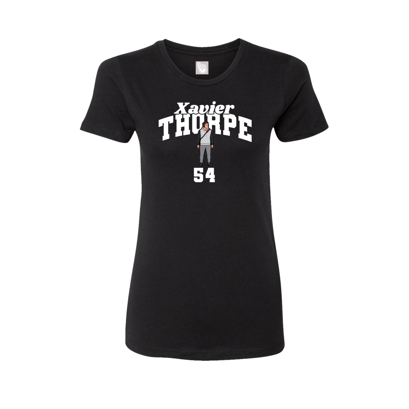 Fitted Women's Tee — Signature Arch in Black