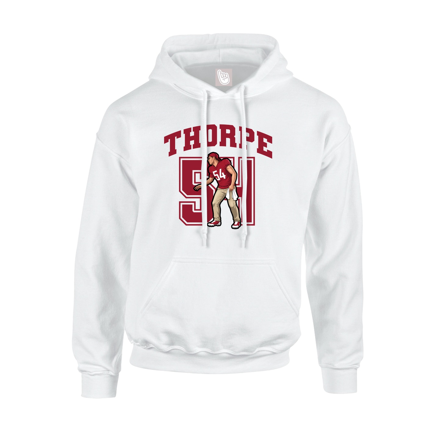 Youth Hoodie — Number in White