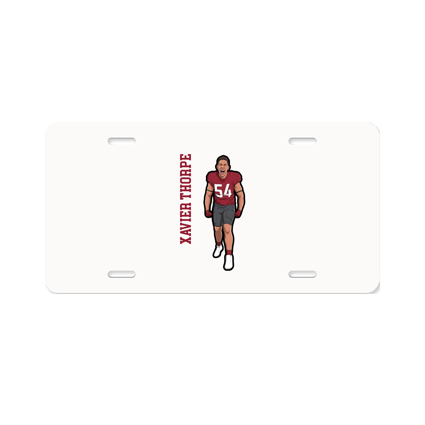 License Plate — Name Vertical in Classic