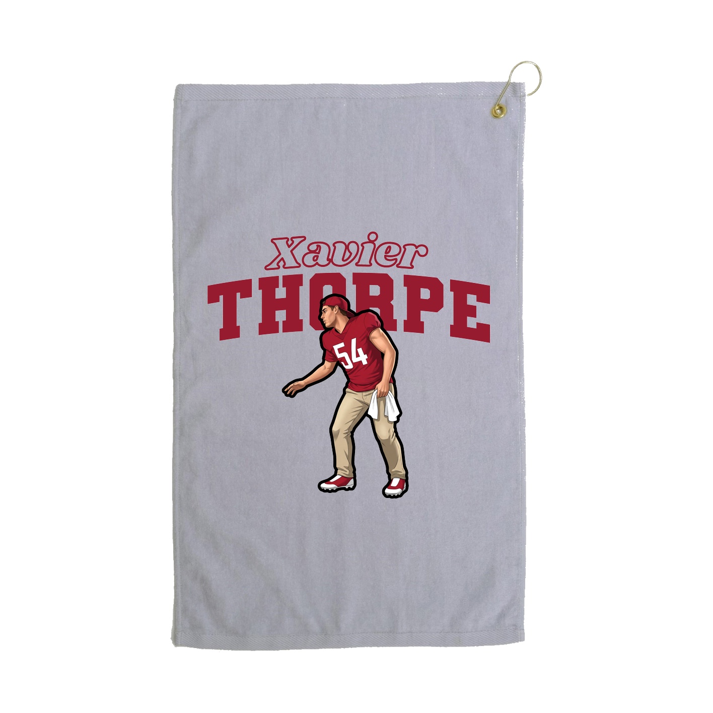 Golf Towel — Name Arch in Grey