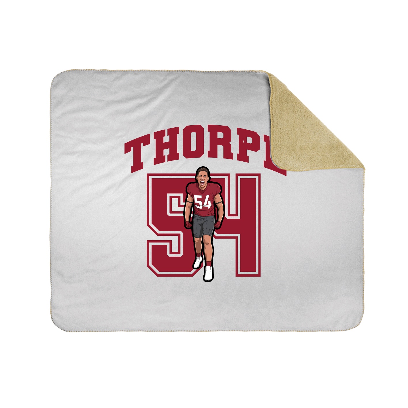 Throw Blanket — Number in White