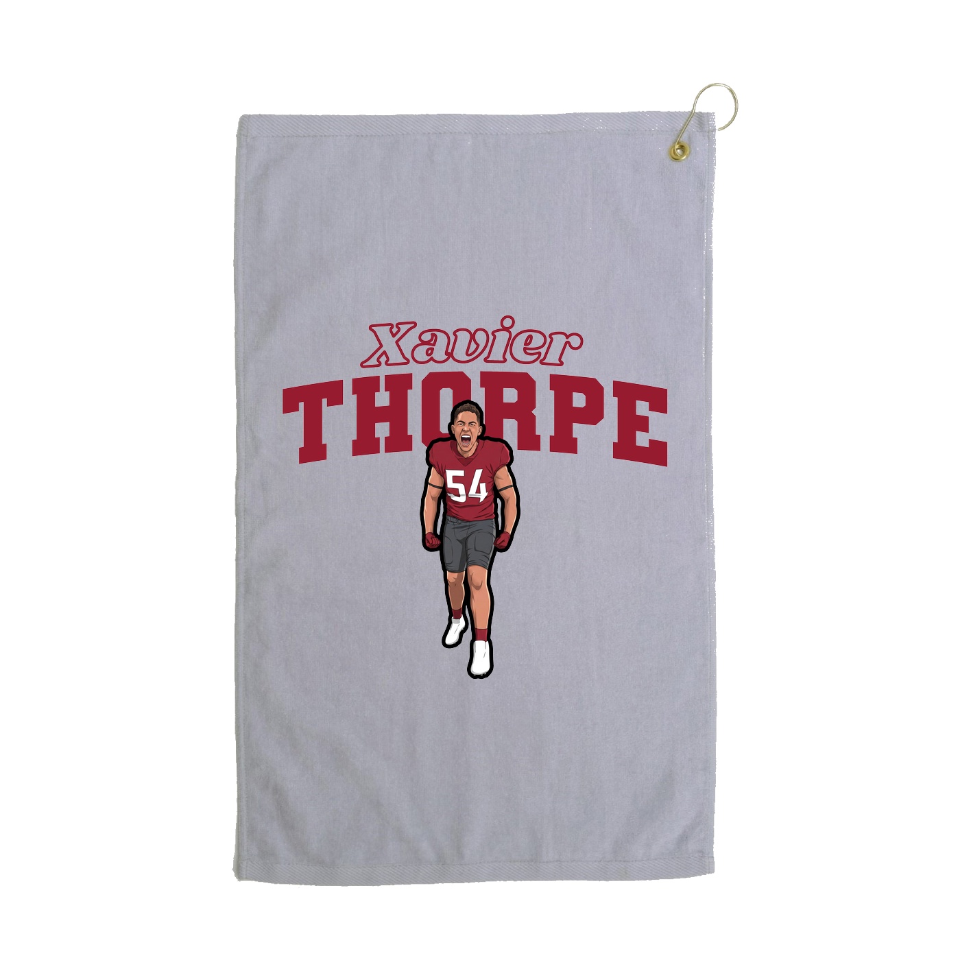 Golf Towel — Name Arch in Grey