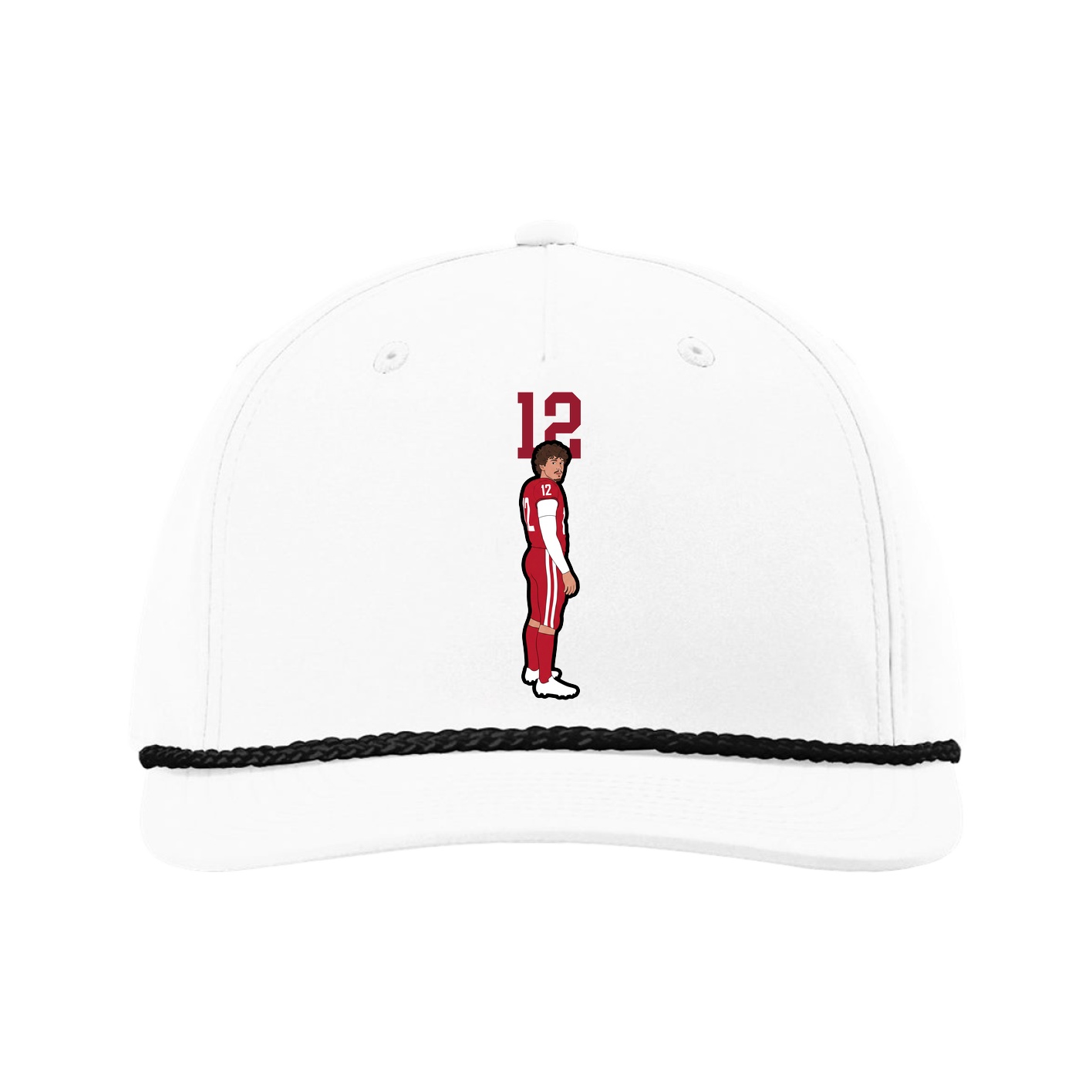 Five-Panel Classic Rope Cap — Number Top in White