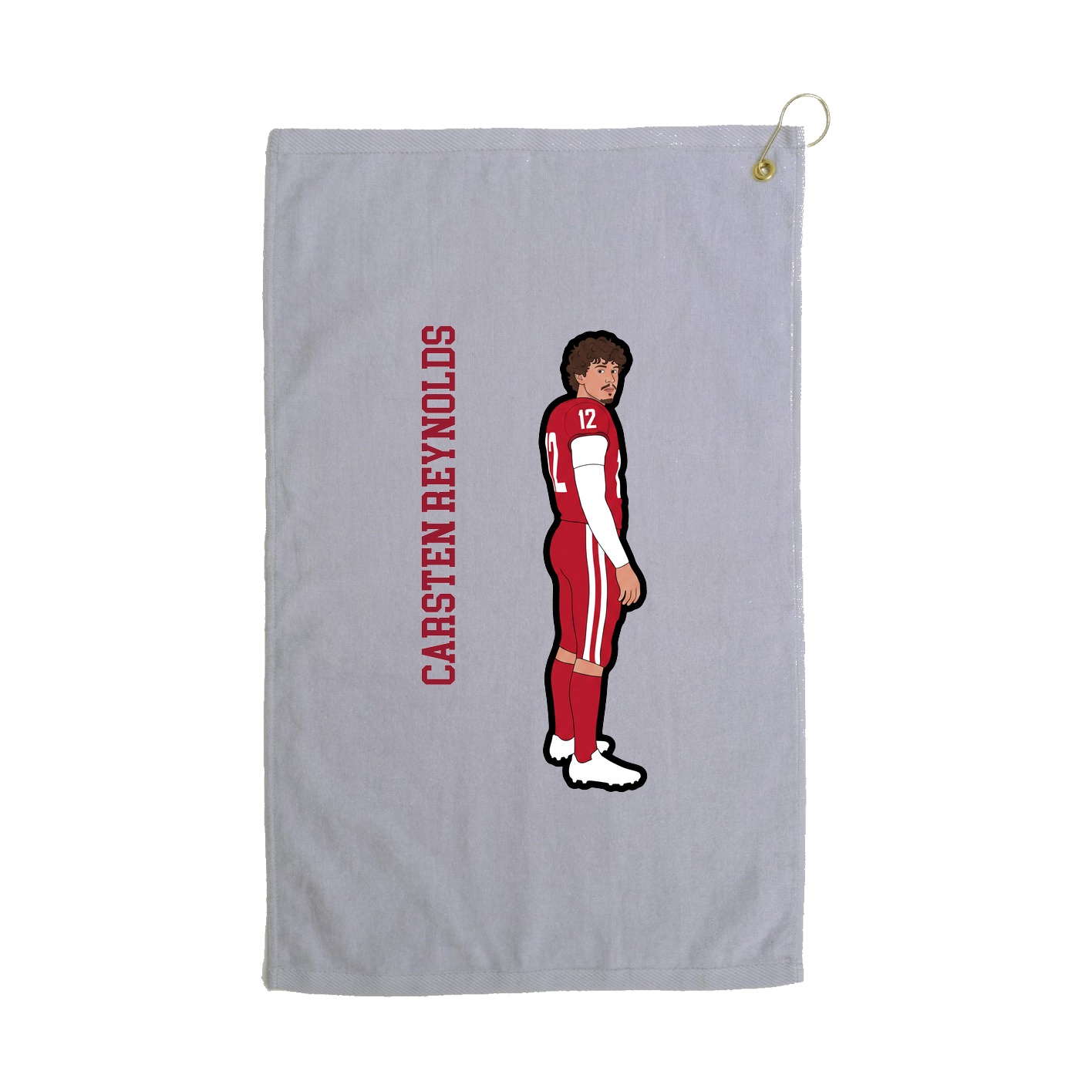 Golf Towel — Name Vertical in Grey