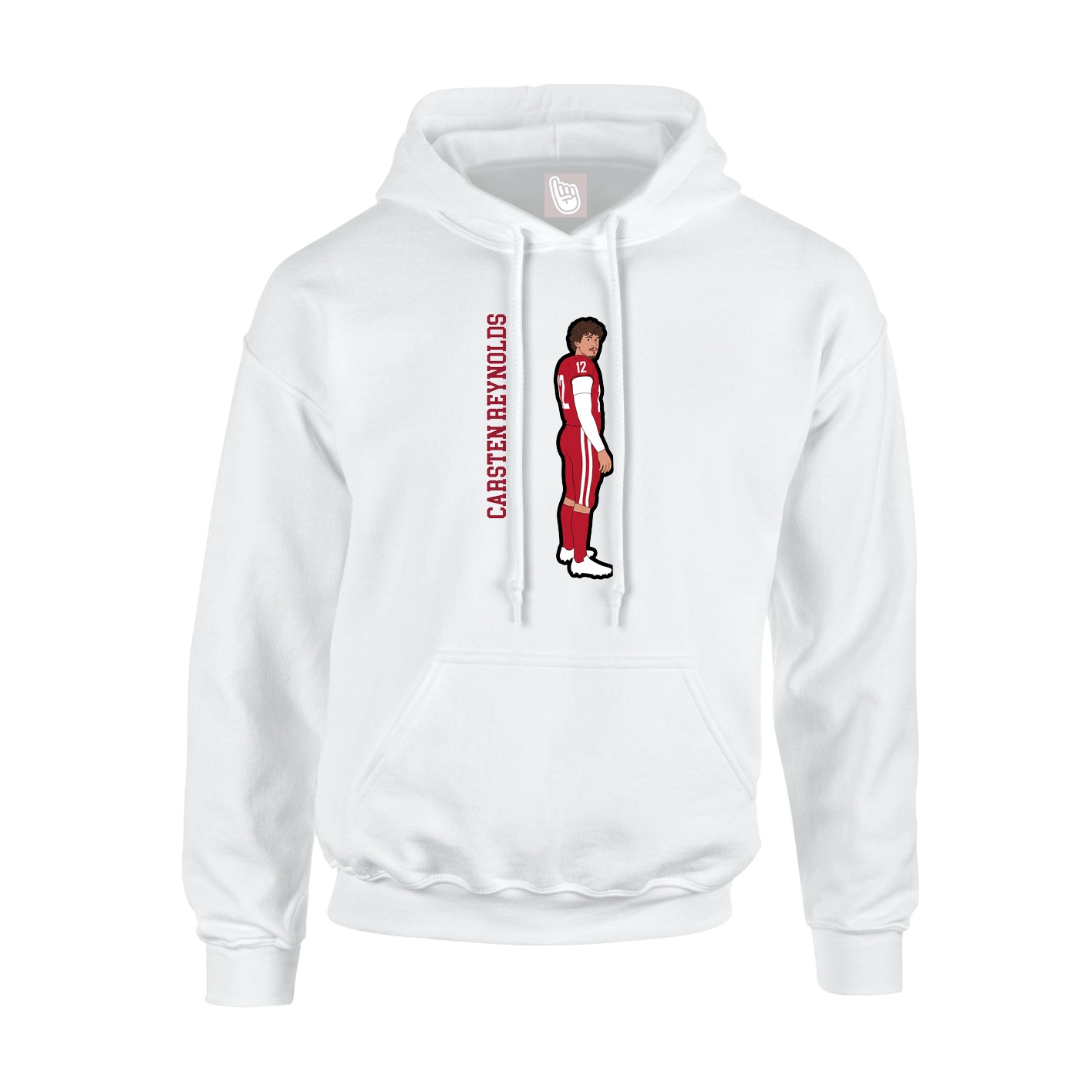 Youth Hoodie — Name Vertical in White