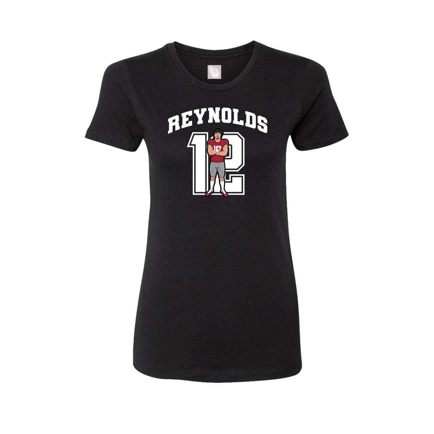 Fitted Women's Tee — Number in Black