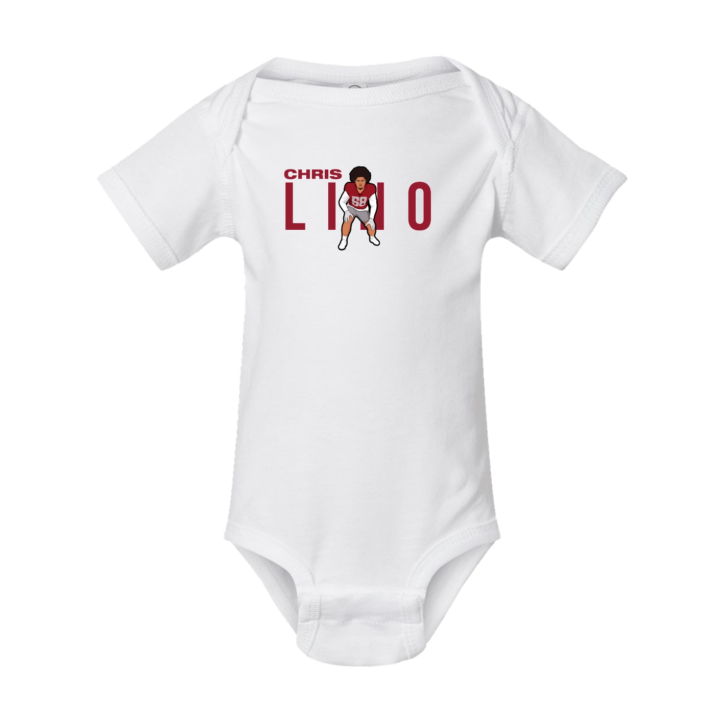 Baby Onesie — Player Name in White