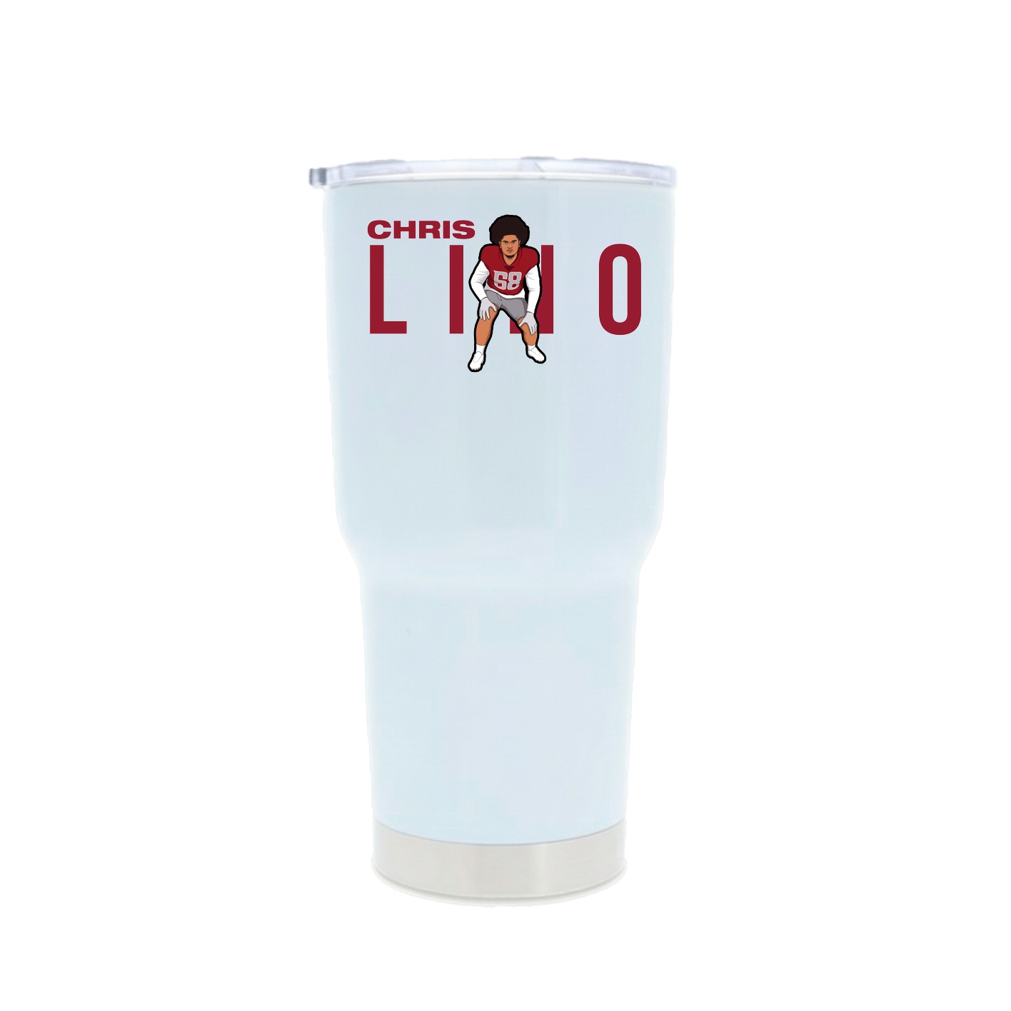 30oz Stainless Steel Tumbler — Player Name in White