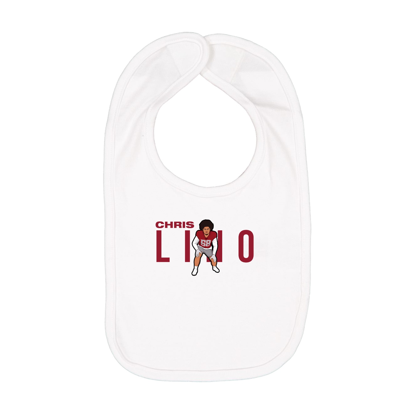 Infant Bib — Player Name in White