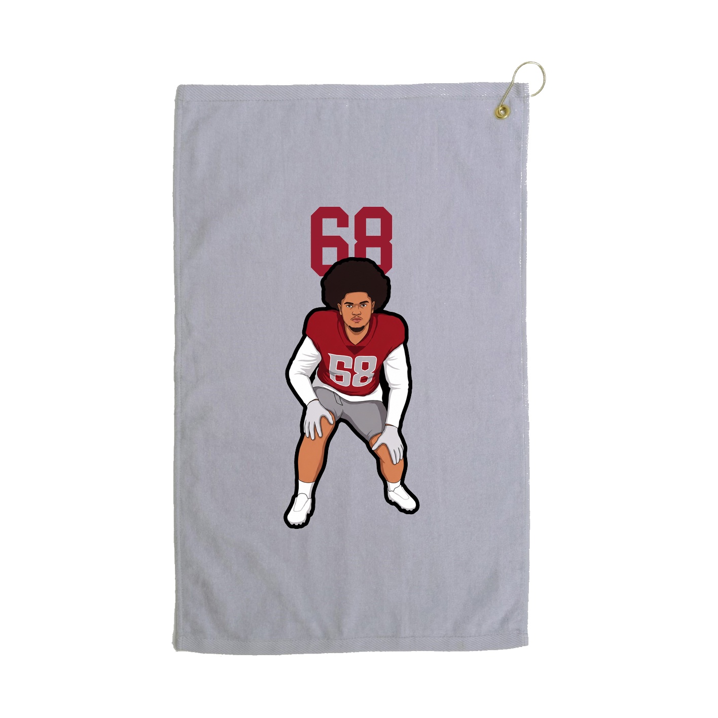 Golf Towel — Number Top in Grey