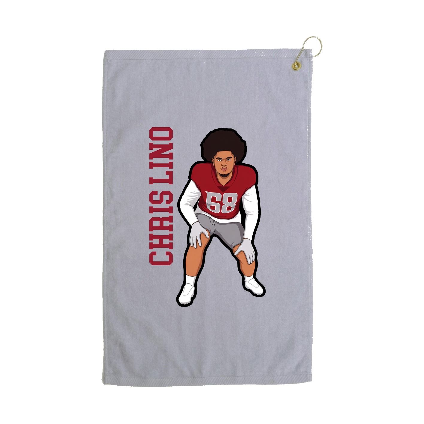 Golf Towel — Name Vertical in Grey