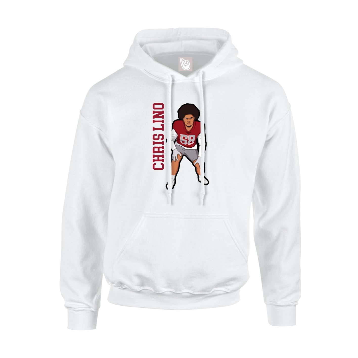 Youth Hoodie — Name Vertical in White
