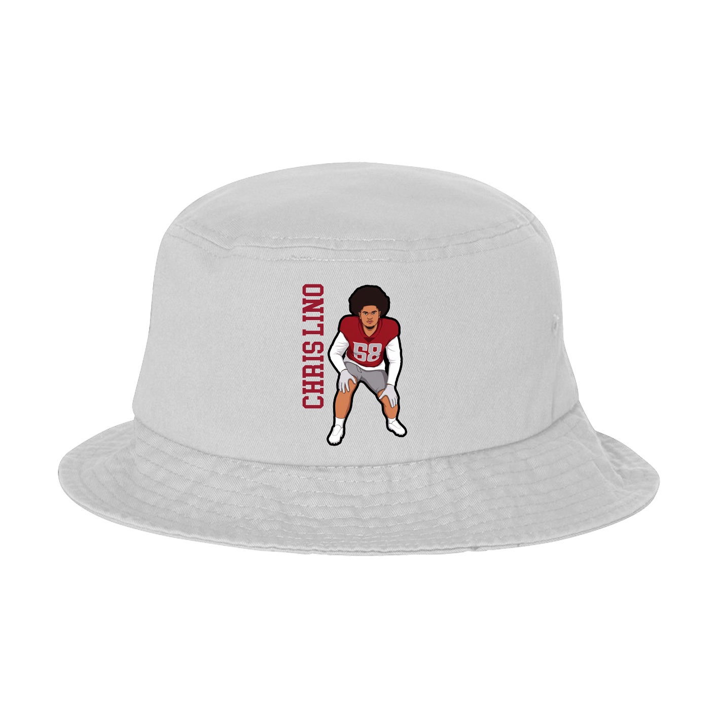 Bucket Cap — Name Vertical in White