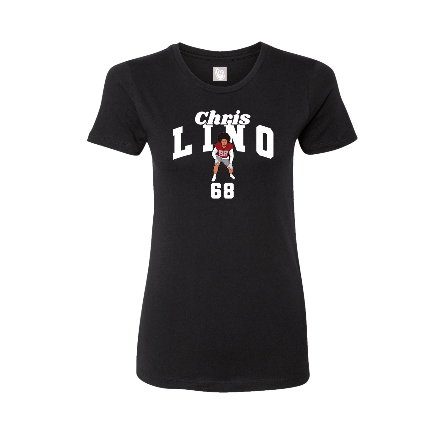 Fitted Women's Tee — Signature Arch in Black