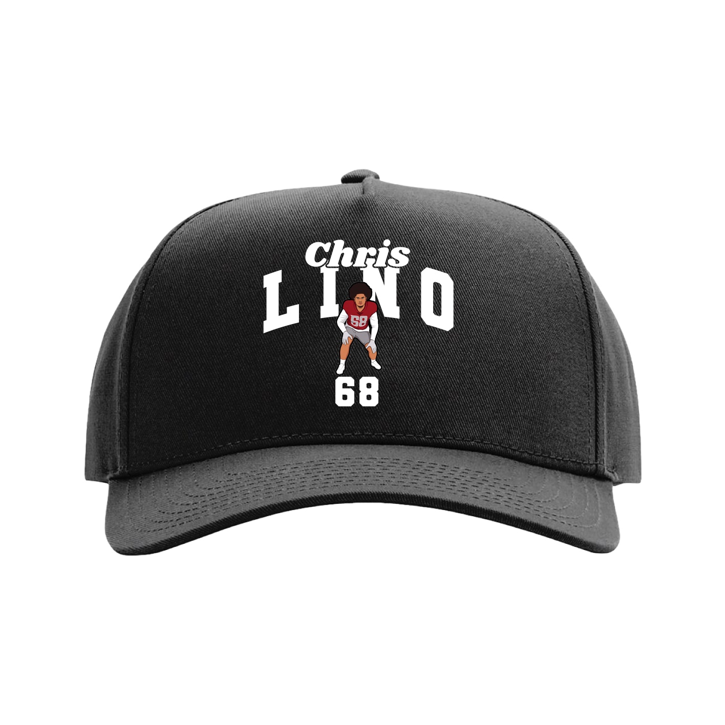 Full Fabric Five-Panel Champ Cap — Signature Arch in Black