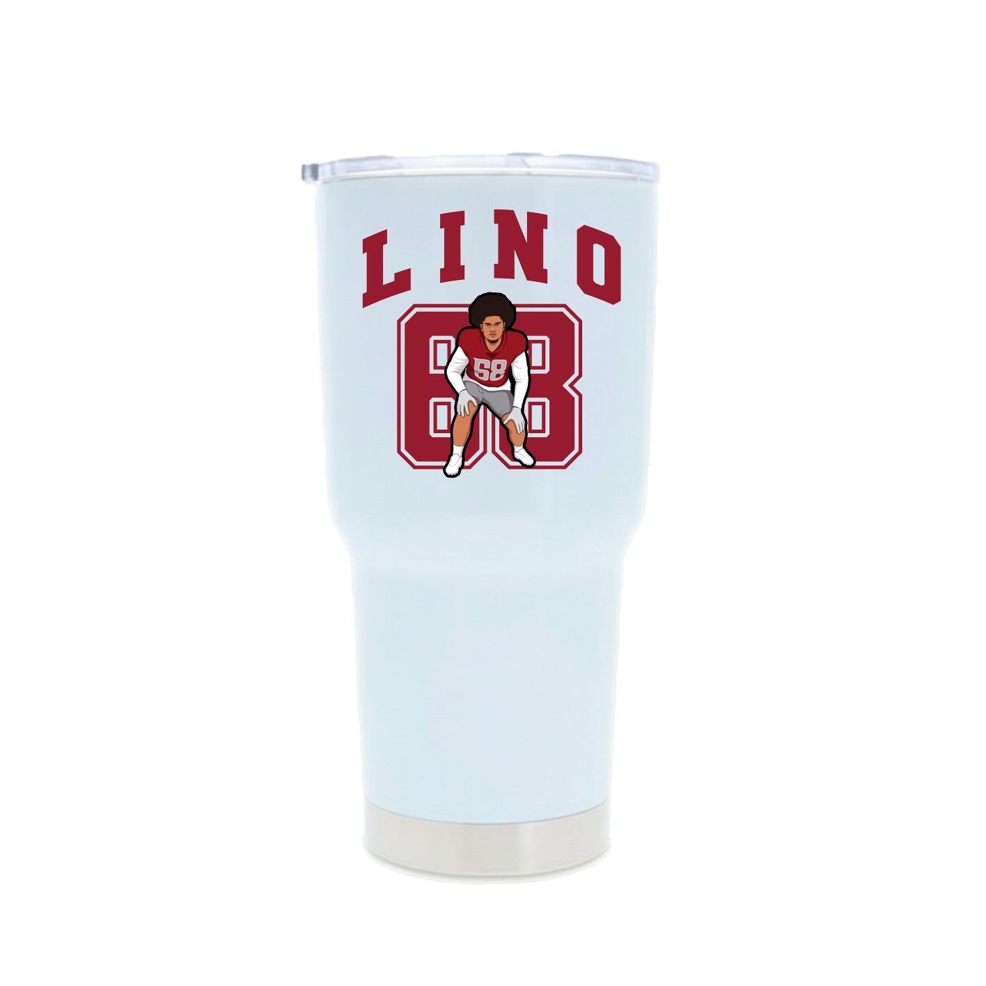 30oz Stainless Steel Tumbler — Number in White