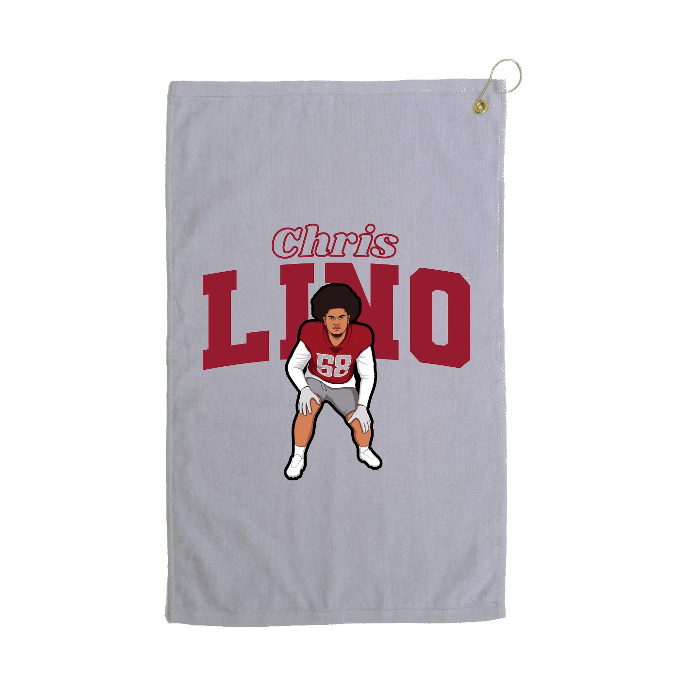 Golf Towel — Name Arch in Grey