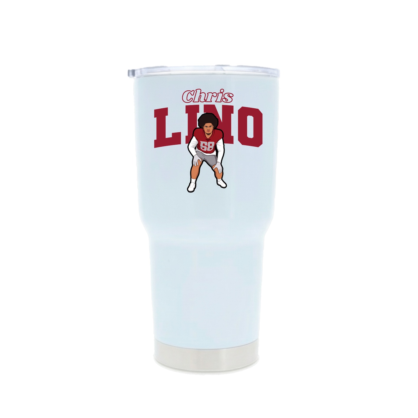 30oz Stainless Steel Tumbler — Name Arch in White