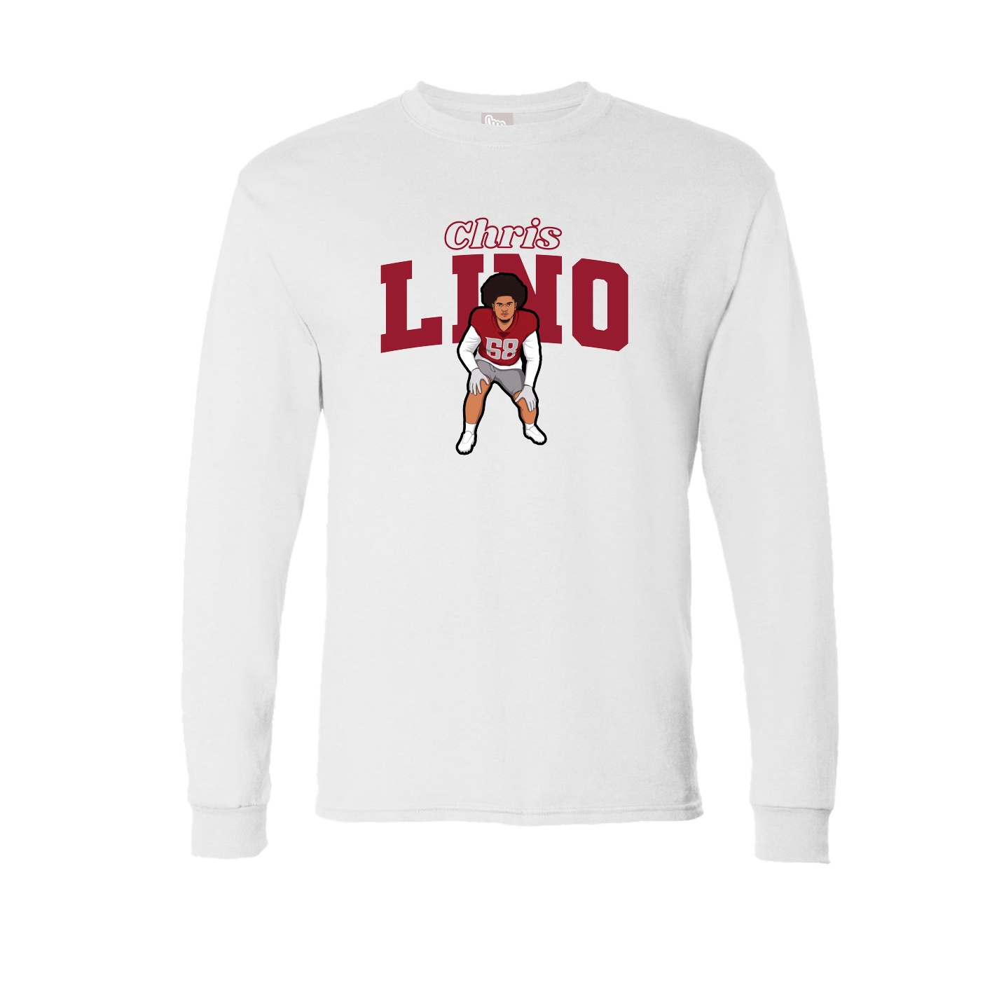 Long Sleeve Tee — Name Arch in White