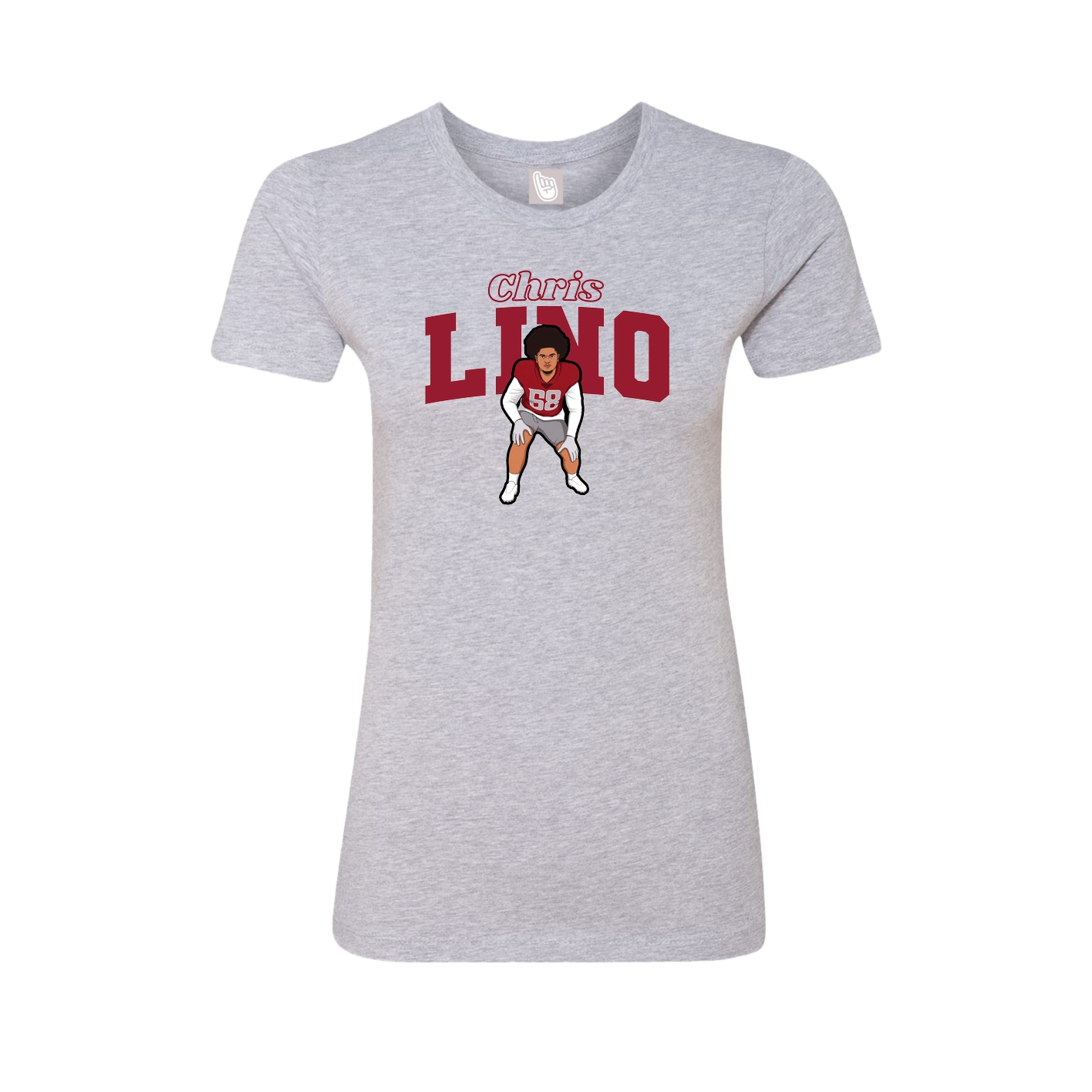 Fitted Women's Tee — Name Arch in Grey