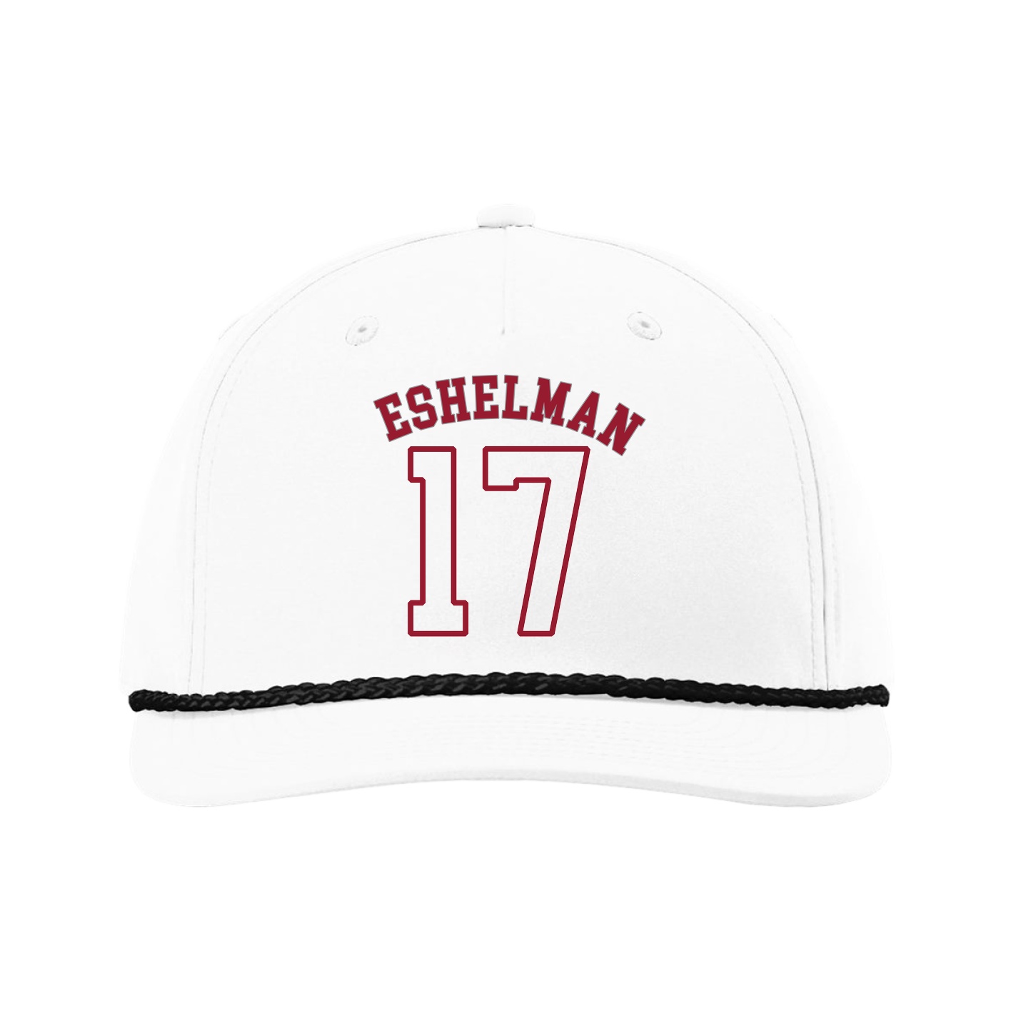 Five-Panel Classic Rope Cap — Shirsey Arch in White