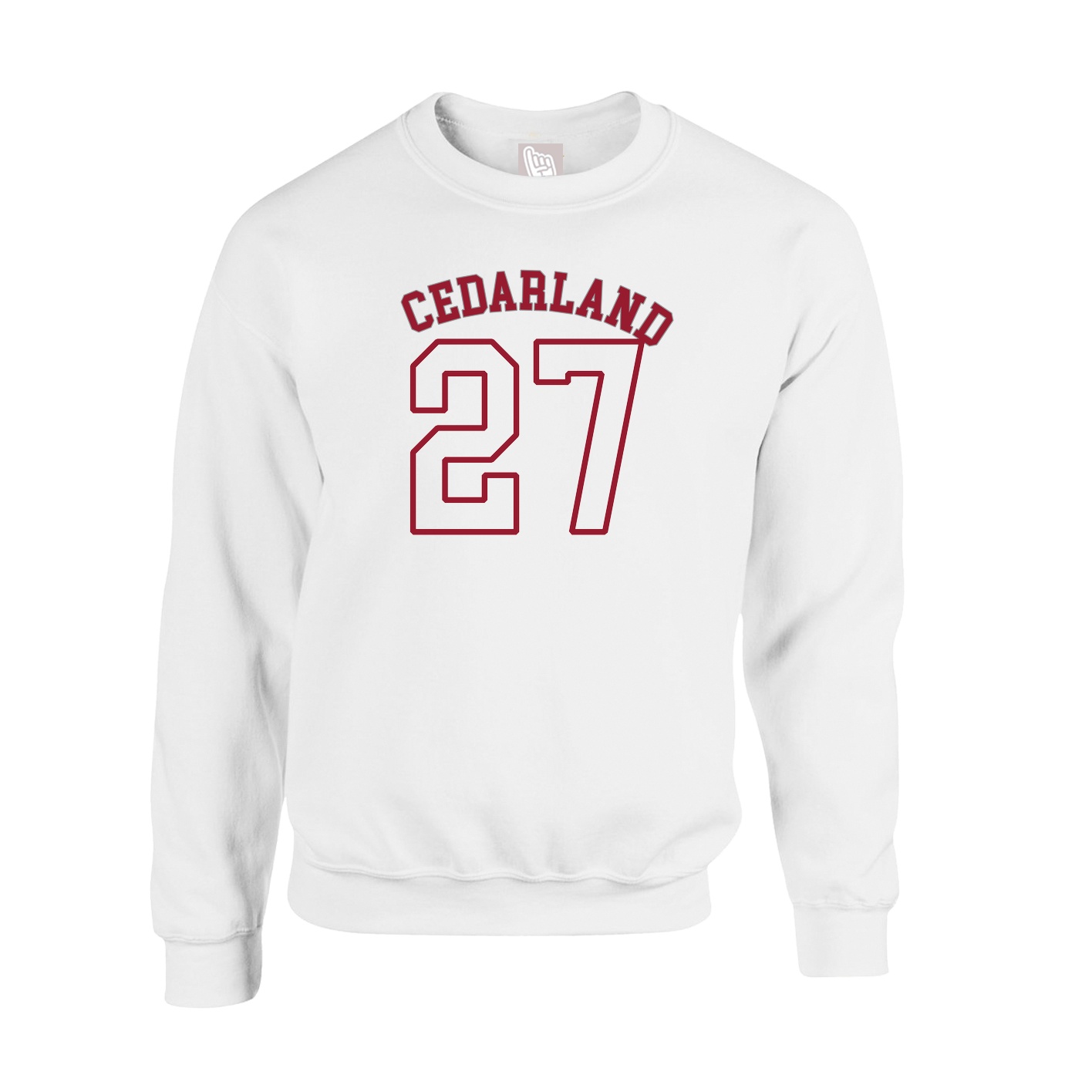 Fleece Crew — Shirsey Arch in White
