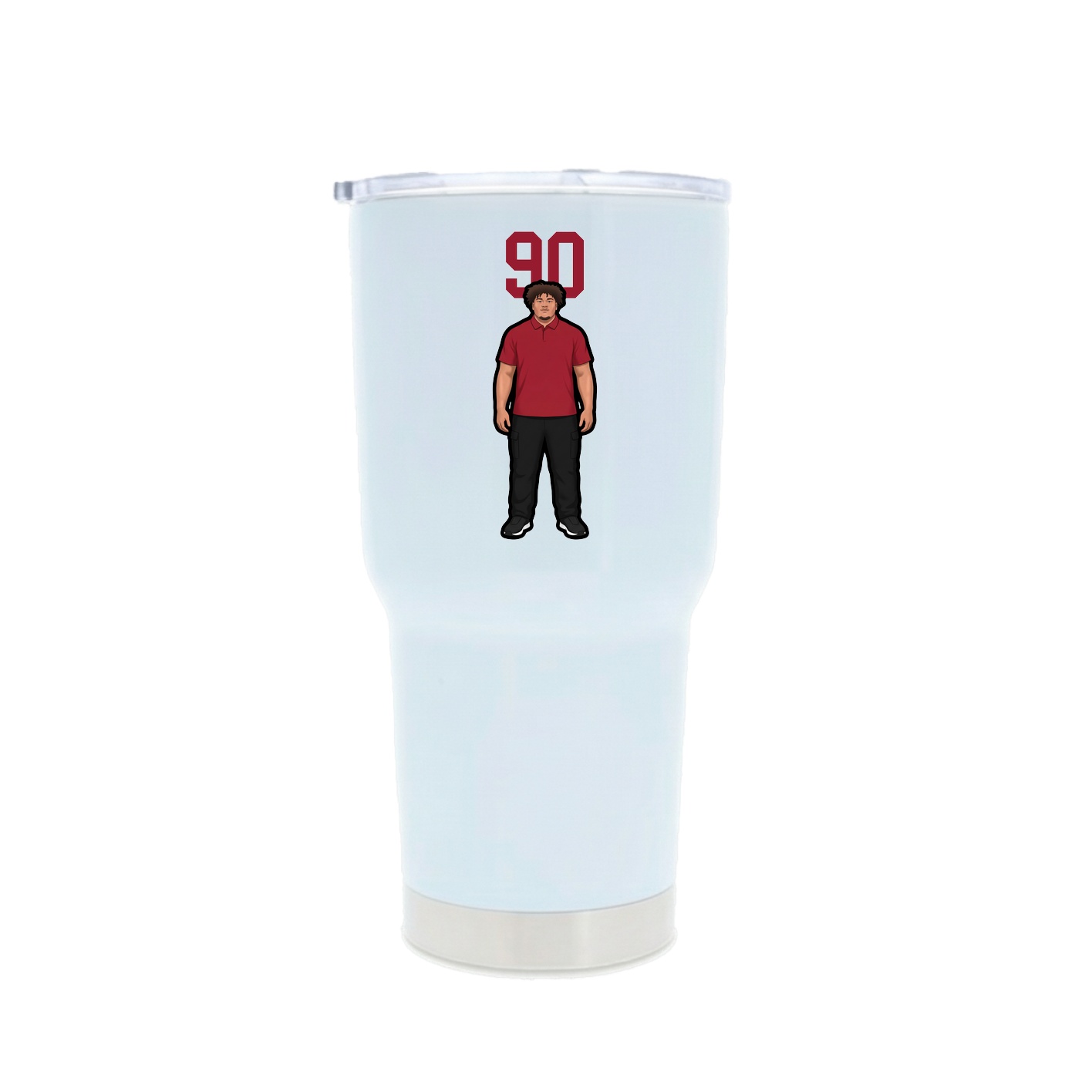 30oz Stainless Steel Tumbler — Number Top in White