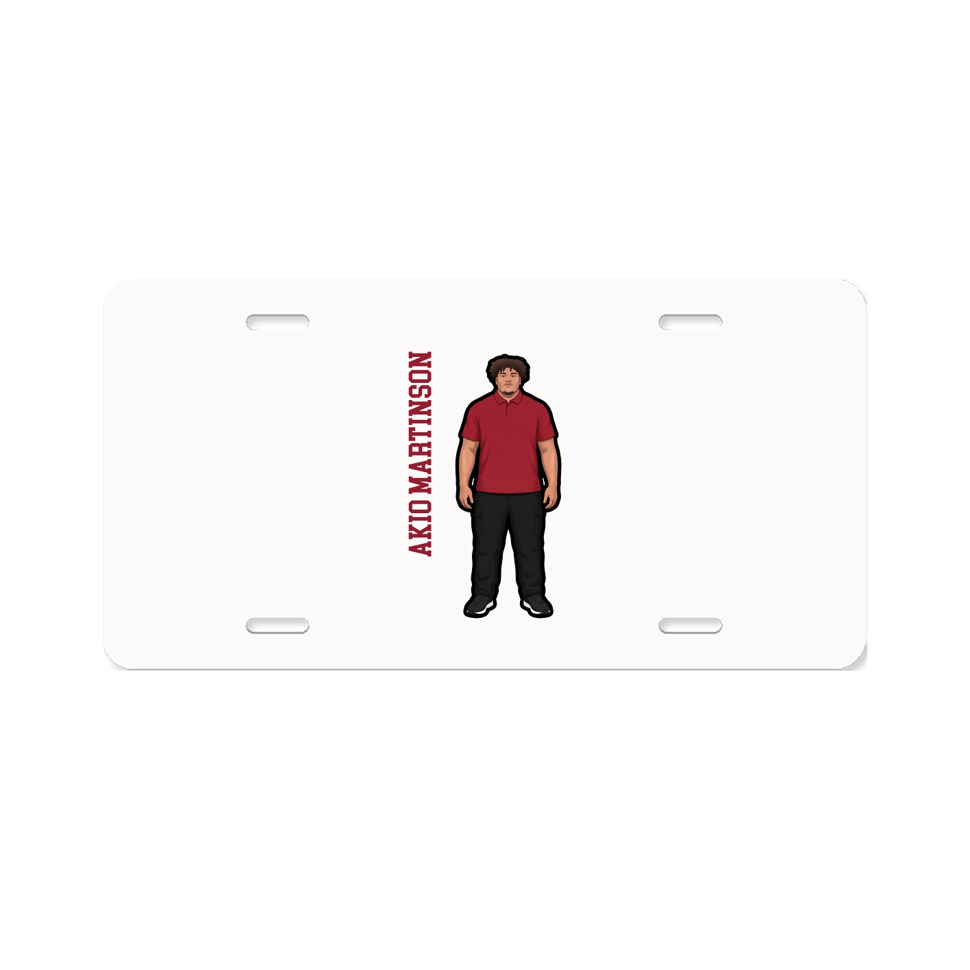 License Plate — Name Vertical in Classic