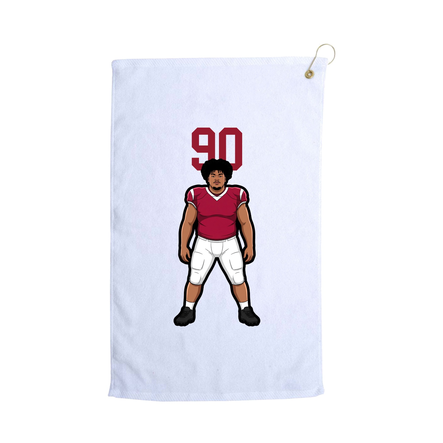 Golf Towel — Number Top in White